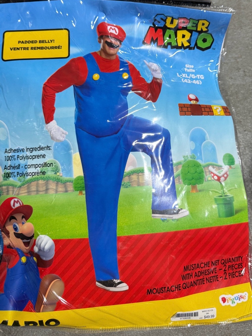 Men’s Halloween costume super Mario deluxe